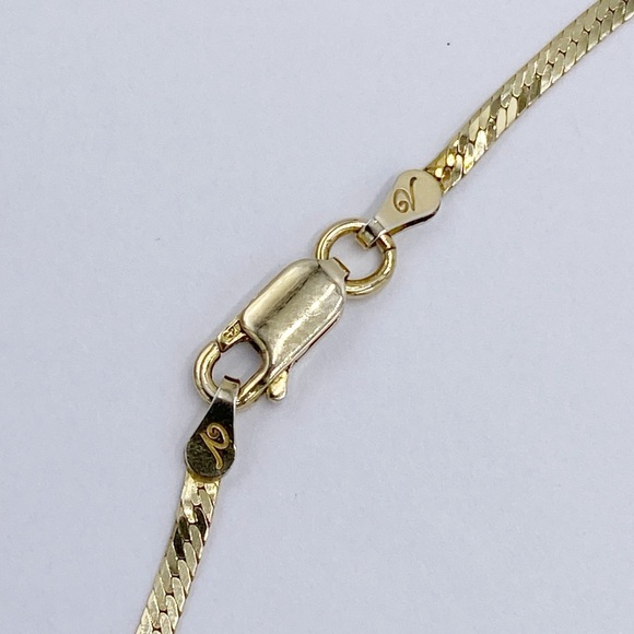 Veronese Vermeil Gold Plated 925 Silver Flexible Herringbone Chain Necklace - Picture 5 of 7